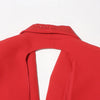 TWOTWINSTYLE Solid Hollow Out Blazer For Women Shawl Collar Long Sleeve Tunic Spliced Button Temperament Blazer Female KJA501707
