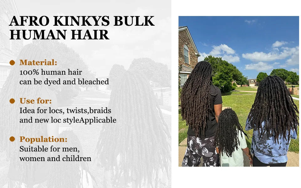Afro Kinky Bulk Braiding Hair Extensions – Rebecca Fashion Lightweight, Natural Colors for African Braids & Casual Wear