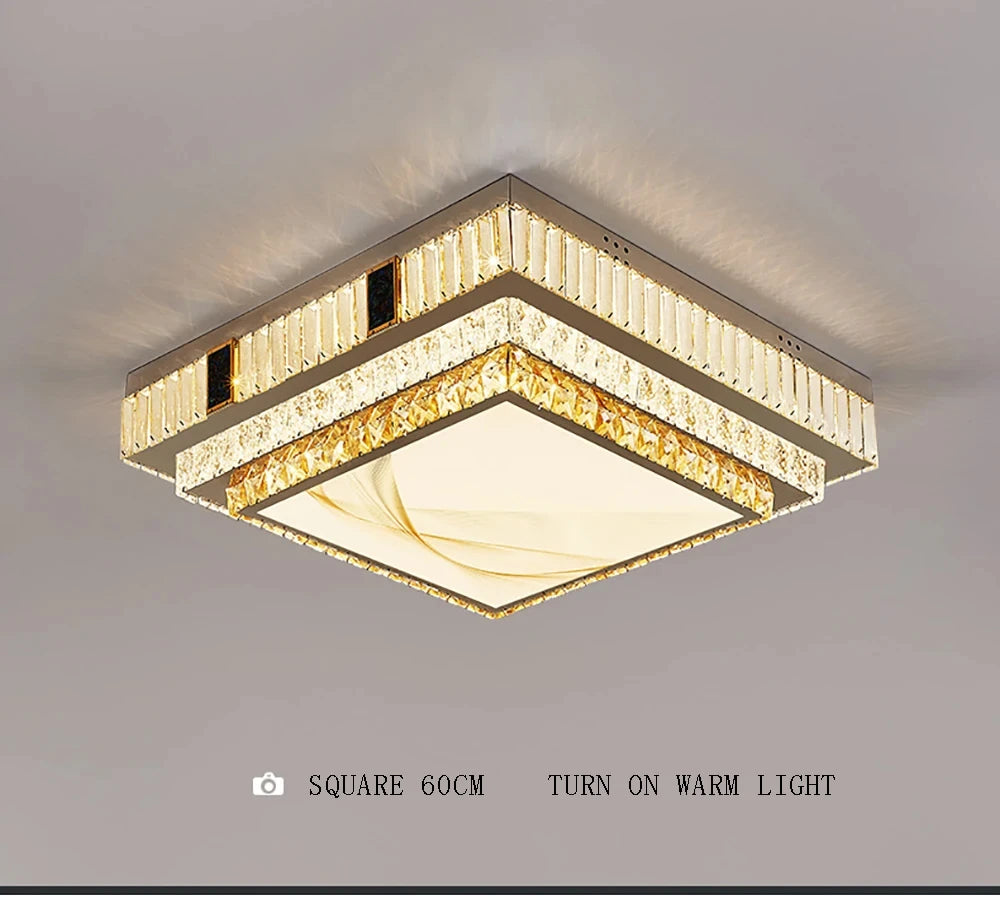 Luxury Ceiling Chandelier Gold Modern Led Lights Home Decor K9 Crystal Lustre for Living Room Bedroom Bathroom Home Appliance