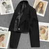Cropped Blazers for Women 2024 New Korean Fashion Long Sleeve Button Up Suit Jacket Woman Elegant All Match Office Blazer Female
