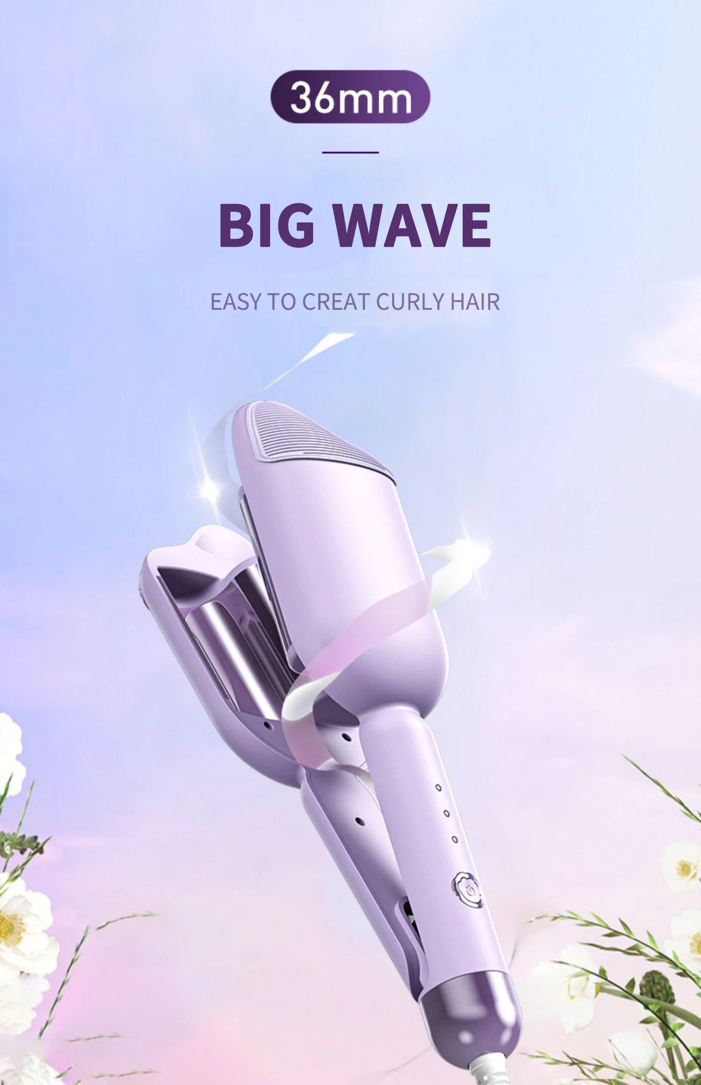 Electric Hair Curler 36mm Large Wave Styling Ceramic Hair Long Lasting Curling Iron Styling Tool Curling Wand Hair Waver
