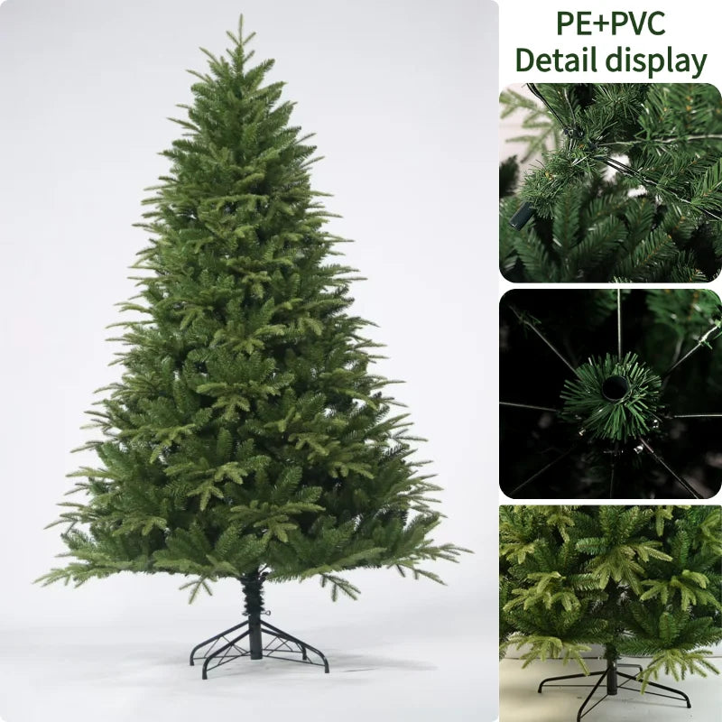 Artificial Christmas Tree PE+PVC Encryption with LED Lights Large Christmas Tree 120CM-240CM Home Christmas New Year Decorations