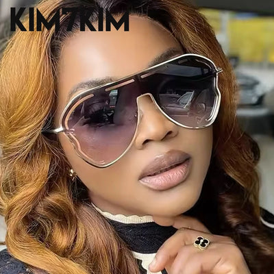 Oversized Punk Sunglasses Women 2024 Luxury Brand Big Frame Trendy Windproof Sun Glasses For Female Vintage Eyewear Shades UV400