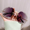 2024 New Metal Frame Flower Designer Women Trendy Fashion Cutting Lens Ladies Street Photography Woman's Shades Sunglasses
