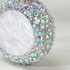 Alizekerr Perfume Bottle Shaped Crystal Evening Bags Women Gorgeous Classy Rhinestone Round Metal Clutch Purses Wedding Party
