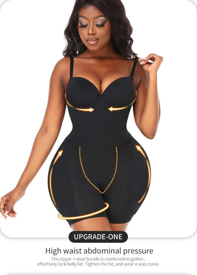AfruliA Bodysuit Shapewear Padded Hip Enhancer Bra Cushion Butt Lifter Sexy Back Body Shaper Jumpsuits Fajas Colombianas Girdles