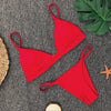 Bikini 2025 New Women's Split Solid Color Adjustable Size Swimsuit
