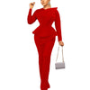Luxury Jumpsuits & Rompers for Women Round Neck Beaded Transparent Sleeve High Waisted Elegant Female Birthday Party Overalls
