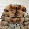 2025 MAOMAOKONG Natural Real Fox Fur Coat Women Winter Long Sleeve Luxury Raccoon Fur Jackets Thick Top Female Furry Coat Vest