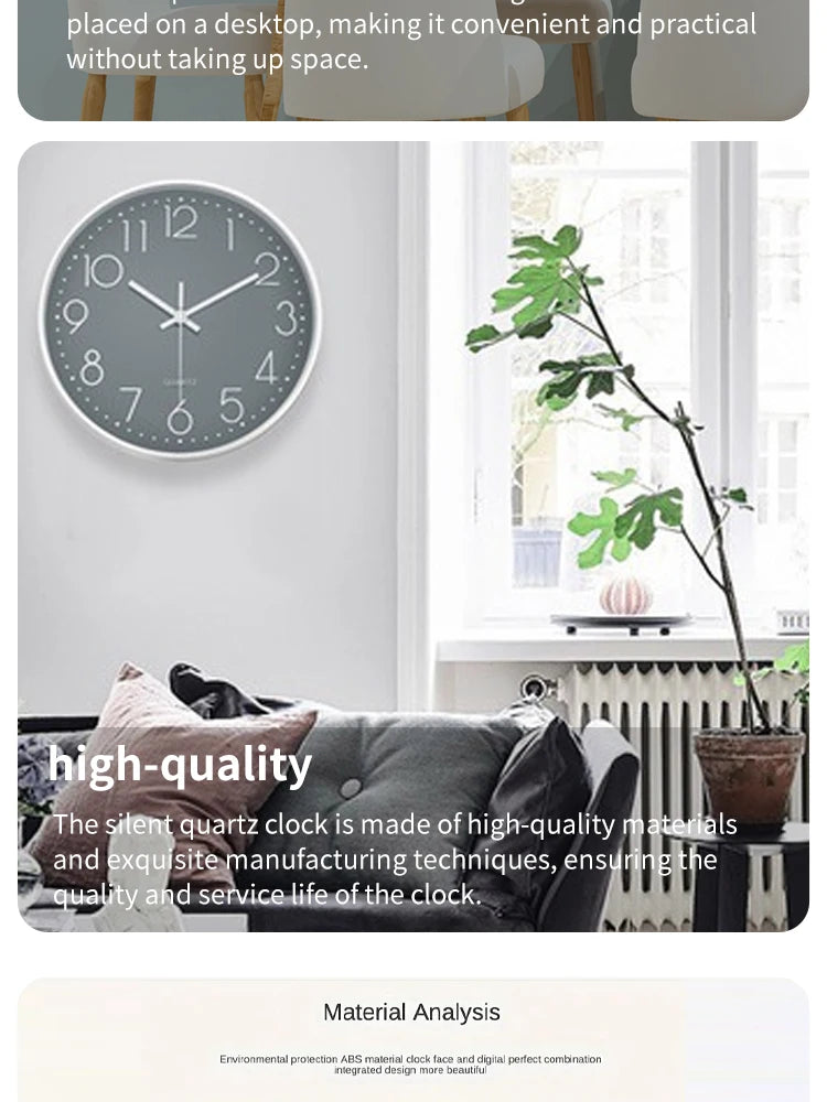 8 Inch Mute Wall Clock Simple Digital Wall Clock Home Decorations Cubic Digital Clock Quartz Wall Clock