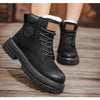 Boots Men High Top Boots High Quality Women Leather Shoes Fashion Outdoor Sneakers Men Lace Up Non-Slip Ankle Boots for Couple