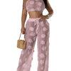 Sexy see through lace up vacation jumpsuits women summer body party club outfits streetwear womens jumpsuit Wide leg pants sets