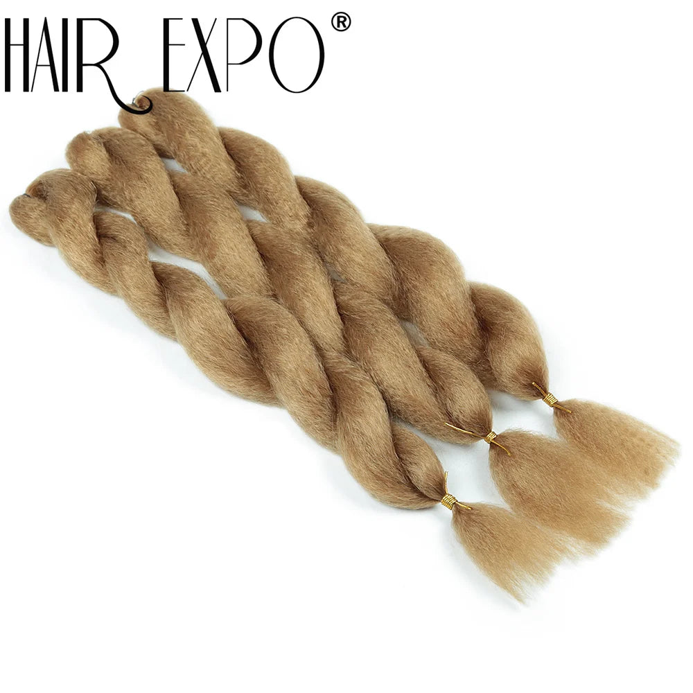 26Inch Vixen Crochet Bulk Hair Synthetic Jumbo Braids Fluffy Yaki Straight Crochet Hair Afro Kinky Curly Braiding Hair Extension