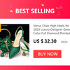 Venus Chan 2023 Newest INS Style Orange Color Elegant High Heels Nigeria Popular Design African Ladies Shoes And Bag Set