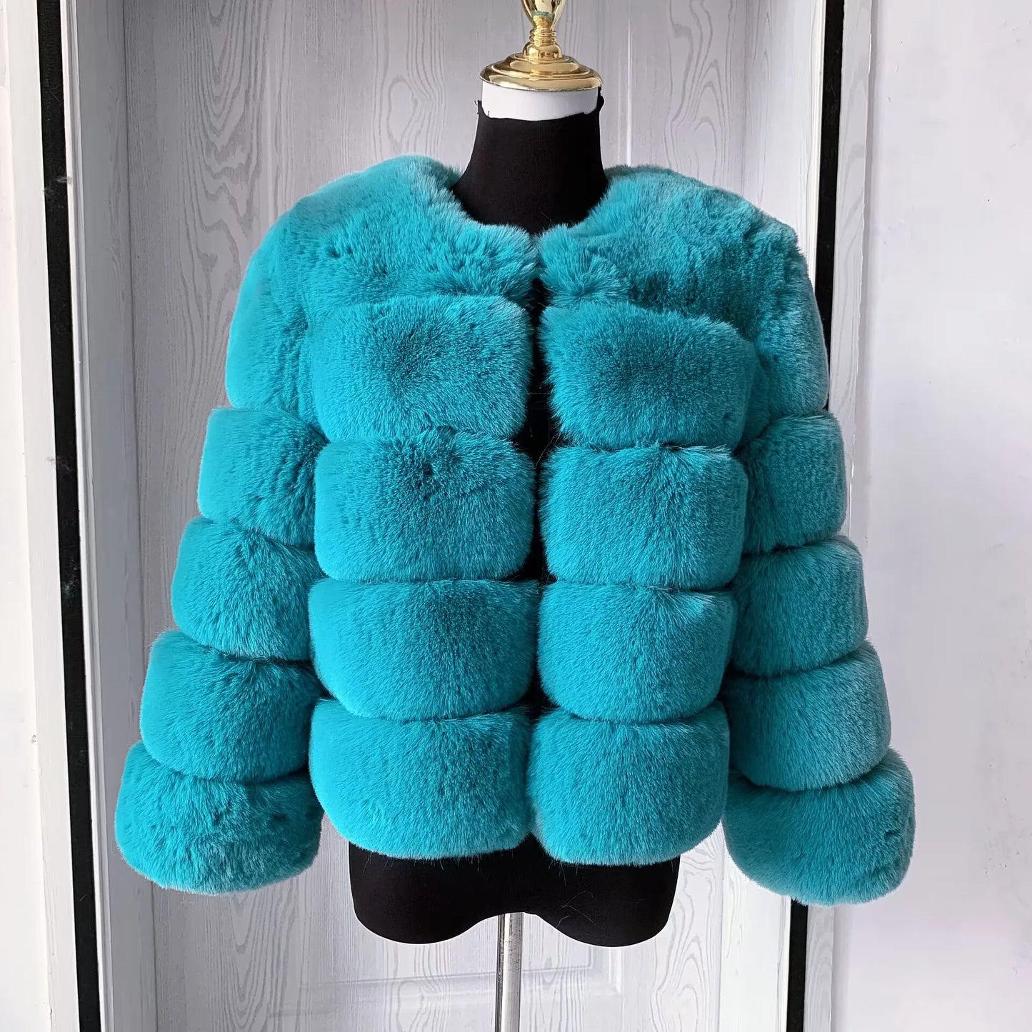 Damenmode Kunstpelzmantel superheiß Herbst Winter Damen kurze Kunstfuchsjacke flauschig hohe Qualität 7XL Damen Pelzmäntel