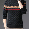 Brand 2023 Autumn High End Mens Velvet Knit Sweater Tops Designer Classic Casual Wool Pullover Fashion Soft Warm Winter Clothing