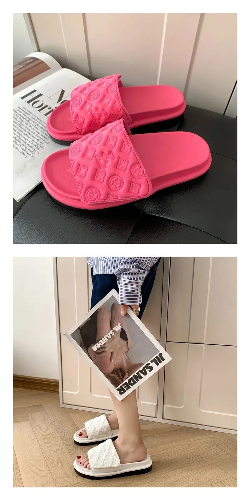 Ladies Magic Sticker Flat Slippers 2025 Summer New Designer Luxury Sandals for Women Elegant Home Flat Slippers Zapatos De Mujer