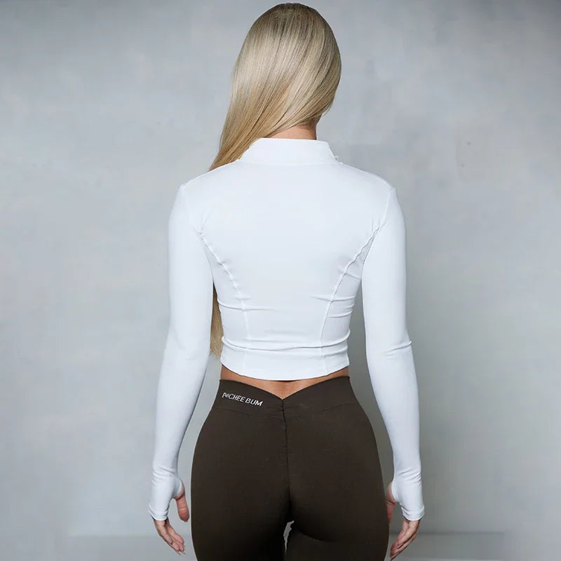 Women BUM New Sculpting Jacket Running Elasticity Yoga Jacket Slim Top Coat Women's Sports Jacket Gym Long Sleeves Women Zipper
