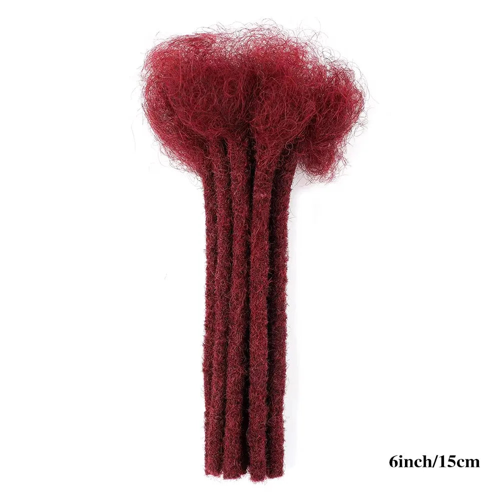 0.6cm Thickness 6-24 Inches 10 Stands Pacs Dreadlocks Human Hair Extensions for Women Ombre Brown Loc Extension can be Dyed