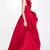 Amanda Customized Red Satin Prom Gown A-line 3D Big Flower Evening Formal Elegant Floor-Length One Shoulder Party Dresses 2024