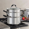 4-Piece Stainless Steel 3-Quart Steamer and Bain-A-Bailow Set for Soups, Stews, and Pasta