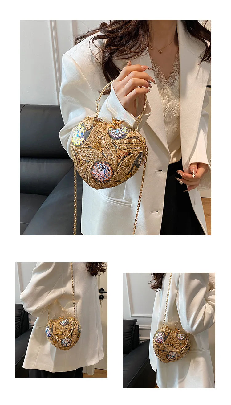 Luxury Gold Clutch Bags for Women 2025 Party Bags Evening Purse Designer Crossbody Bag New in Handbag Ladies hand bag sac femme