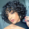 250% Bob Bouncy Curly Human Hair Wigs Loose Bouncy Rose Curly Wigs With Bangs Brazilian Remy Hair Machine Made Wig for Women