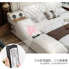 MANBAS Tech Smart Multifunctional Bed Frame with Genuine Leather, Bluetooth Speaker, and Massager Ultimate Soft Lit Tatami Camas