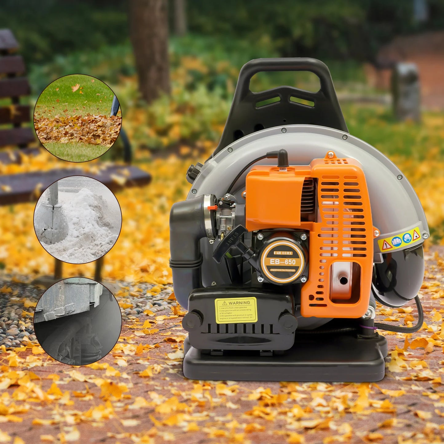 65CC 2 Stroke Petrol Backpack Leaf Air-cooled Blower Commercial Garden Yard Tool 2.7 kw 6800r/min