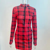 Sexy Long Sleeve Bodycon Mini Dress Women Autumn 2023 Fashion Deep V Neck Print Club Outfits Party Dresses Casual Robe Femme