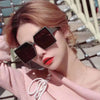 New Vintage Large Frame Sunglasses Women's Brand Designer Square Sun Glasses Women Travel Fashion Eyewear UV400 Gafas De Sol