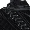 Black Velvet Sexy Overbust Corset Crop Tops Women Front Lace Up Side Zipper Shoulder Strap Bustier Vest Slimming Shaper Camis