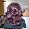 Bouncy Curly Purple Color 360/13×6 HD Lace Frontal Wig Glueless Lace Front Wig Human Hair Ready To Go Preplucked Human Hair HMBP