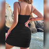 Women Sexy Cutout Bodycon Dress Euro Style Cross Back Straps Hollow Out Nightclub Party Evening Outfit Slim Fit Stretchy Dress