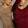 Tossy Female Pleated Sexy Maxi Dress Patchwork Twist Slim Long Sleeve Solid Y2k Autumn Streetwear Dress Women's Bodycon Dress