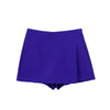 Willshela Women Fashion Solid Asymmetrical Side Zipper Skirts Shorts Vintage High Waist Female Chic Lady Shorts
