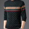 Brand 2023 Autumn High End Mens Velvet Knit Sweater Tops Designer Classic Casual Wool Pullover Fashion Soft Warm Winter Clothing