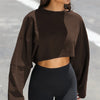 Women Sports Crop Top T-Shirts Gym Clothing Yoga Loose Tops Long Sleeve Sportswear Workout Clothing Fitness Smock Spring Autumn