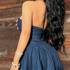 Chest Wrap Sexy Dress Women Sleeveless Backless Splicing Slim Fit Strapless Mini Dresses Sexy A Line 2024 Denim Vestidos