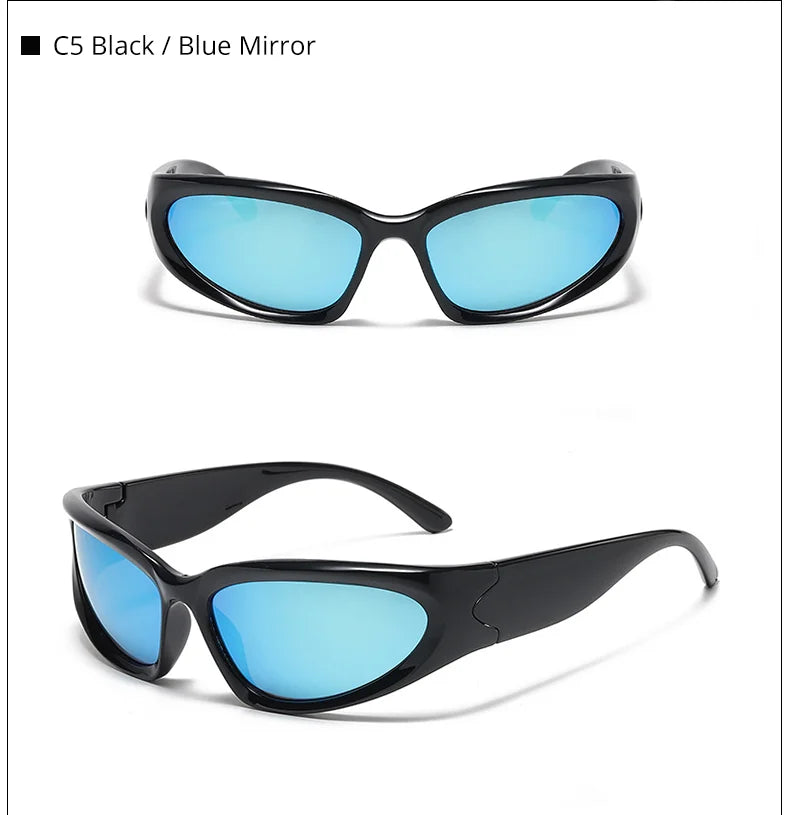 Designer y2k UV400 Mirrored Sunglasses Women White Sun Glasses Men Hispter Sport Driving Cycling Ladies Shades 2023 gafas de sol