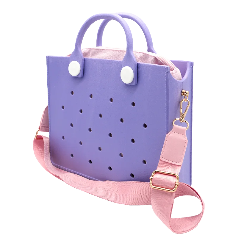 EVA Large Leather Shoulder Bag Handbag Tote Bag Storage for Women Casual Waterproof Beach Bag Hole Fit Charm Fashion Storage Bag