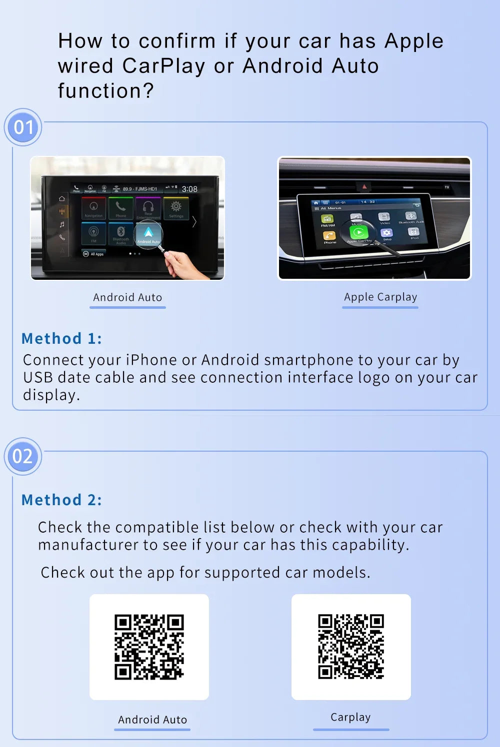 2 in 1 Wireless CarPlay Adapter & Android Auto Wireless Adapter, Type-C/USB Plug & Play Carplay Wireless Adapter Auto Connect
