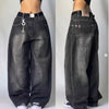 2024 New American Trend Retro Hip-hop Embroidery Pattern Baggy Jeans For Men And Women Y2K Harajuku Gothic Wide Pants Streetwear