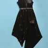 Znaiml Sexy Nightclub One Piece Outfit Romper Playsuit Women Birthday Diamonds Rhinestones Mesh Streamer Side Irregular Jumpsuit