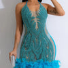 Sexy elegant black white slip sequin summer dress women birthday party club dress see through mesh midi evening dresses vestido