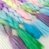 Synthetic Tinsel Braiding Hair 4 Tones Ombre Color White Purple Blue Yellow Jumbo Braids Mixed tinsels For Festival Party
