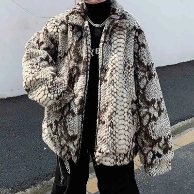 New Autumn And Winter Men's Long-Sleeved Fur Jacket American Retro Fashion Trend High Street Loose Casual Niche Men's Tops 2025