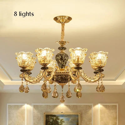 Chandelier Living Room Grand Luxury Crystal Lamp Dining Room Bedroom Decoration French Retro Chandelier Lighting Fixtures