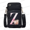 Women‘s Messenger Bag Small Handbag Crossbody Shoulder Wallet for Phone Sakura 26 Alphabet Print Coin Purse Ladies Card Holder