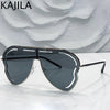 Oversized Hollow One-Piece Sunglasses Women Big Frame 2024 Luxury Brand Special-Shaped Sun Glasses For Ladies Eyewear Shades